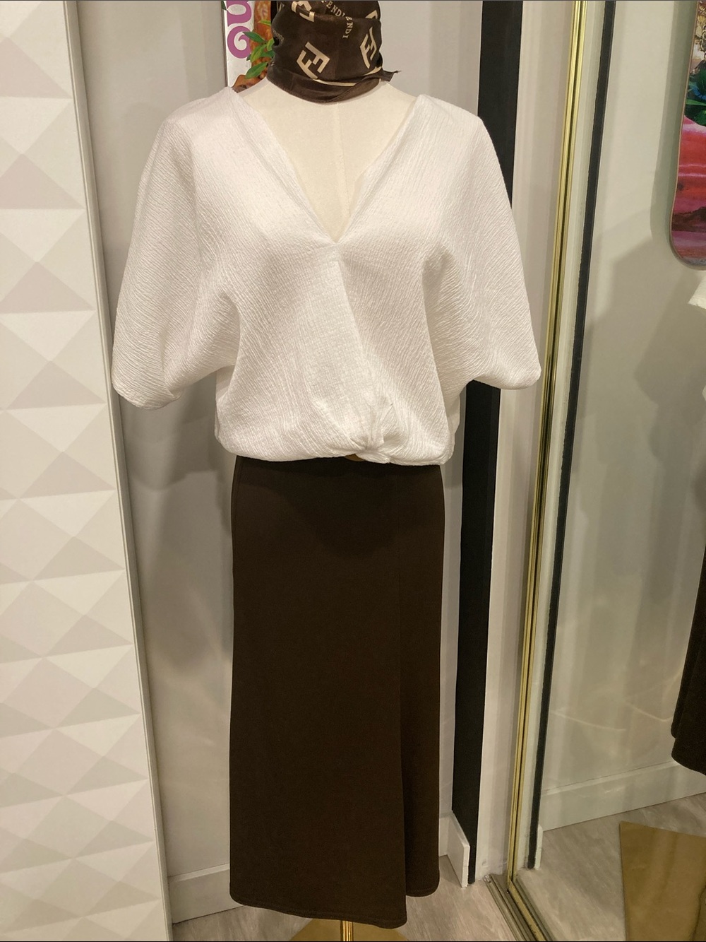 Vintage Brown Midi Skirt